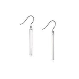 Titanium Bar Dangle Earrings Hypoallergenic Lightweight Drop